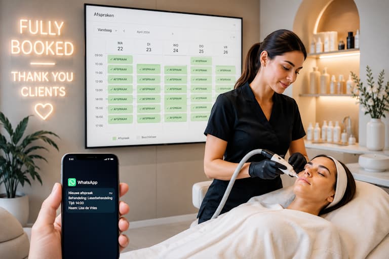 Fully booked beauty salon — Meta Ads and WhatsApp automation by Profit Prime